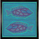 square fish-WILBAS99988 Framed Print 10.75"x10.5" by Willow Bascom