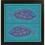 square fish-WILBAS99988 Framed Print 10.75"x10.5" by Willow Bascom