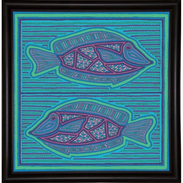 square fish-WILBAS99988 Framed Print 10.75"x10.5" by Willow Bascom