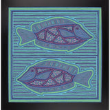 square fish-WILBAS99988 Framed Print 10.75"x10.5" by Willow Bascom