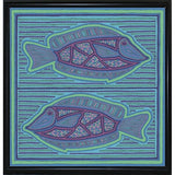 square fish-WILBAS99988 Framed Print 10.75"x10.5" by Willow Bascom