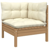 vidaXL Solid Pinewood Patio Lounge Set 10 Piece with Cushions Multi Colors