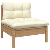 vidaXL Solid Pinewood Patio Lounge Set 10 Piece with Cushions Multi Colors