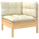 vidaXL Solid Pinewood Patio Lounge Set 10 Piece with Cushions Multi Colors