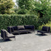 vidaXL Patio Lounge Set Outdoor Sectional Sofa Set Table Poly Rattan Dark Grey - 27.6" x 27.6" x 24"