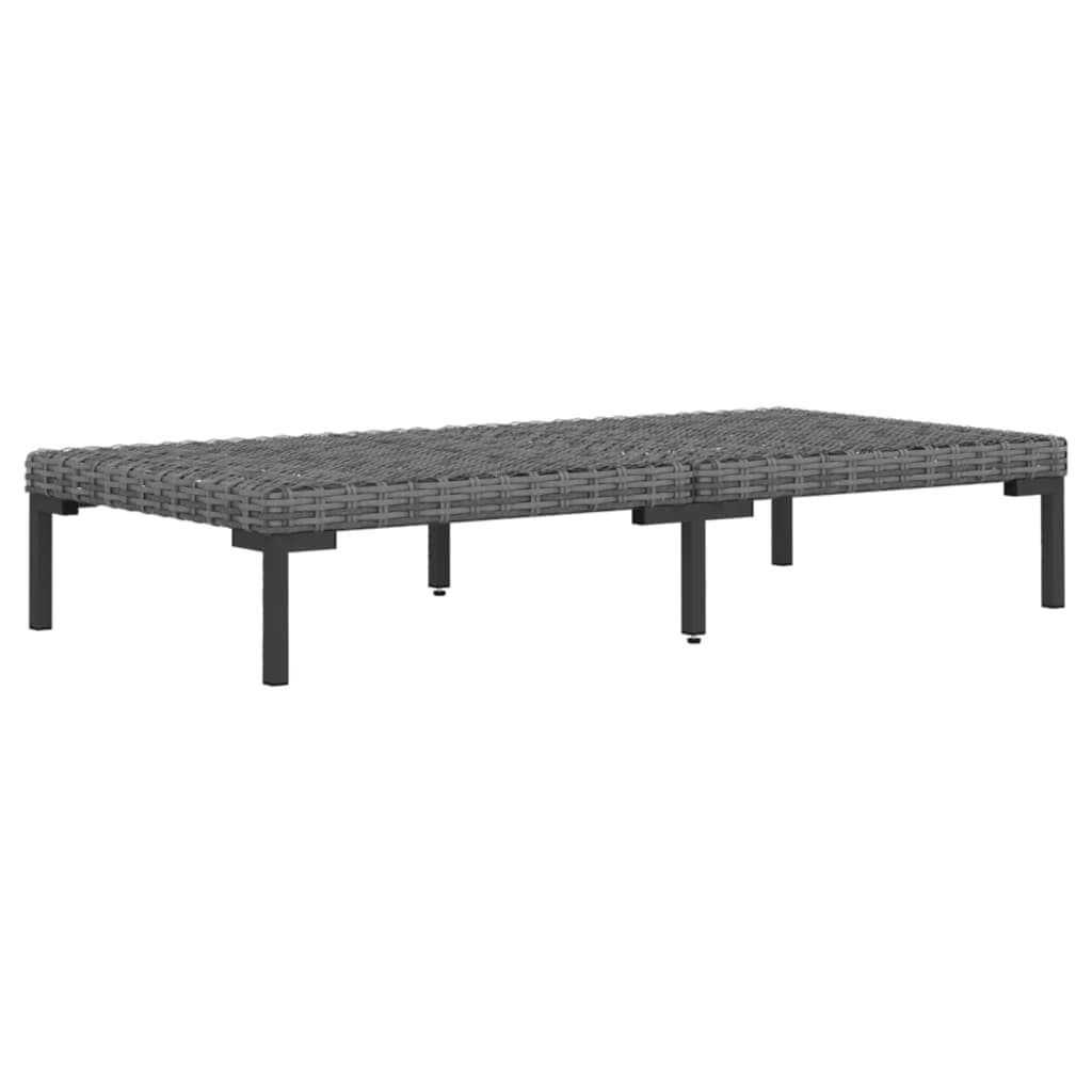 vidaXL Patio Lounge Set Outdoor Sectional Sofa Set Table Poly Rattan Dark Grey - 27.6" x 27.6" x 24"