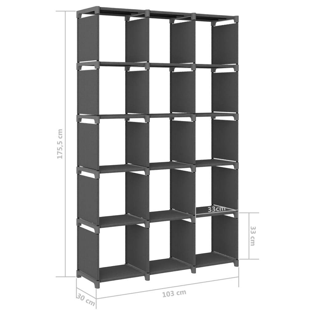 vidaXL Display Shelf Free Standing Cube Storage Shelf for Home Hallway Fabric