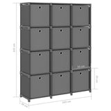 vidaXL Display Shelf Free Standing Cube Storage Shelf for Home Hallway Fabric
