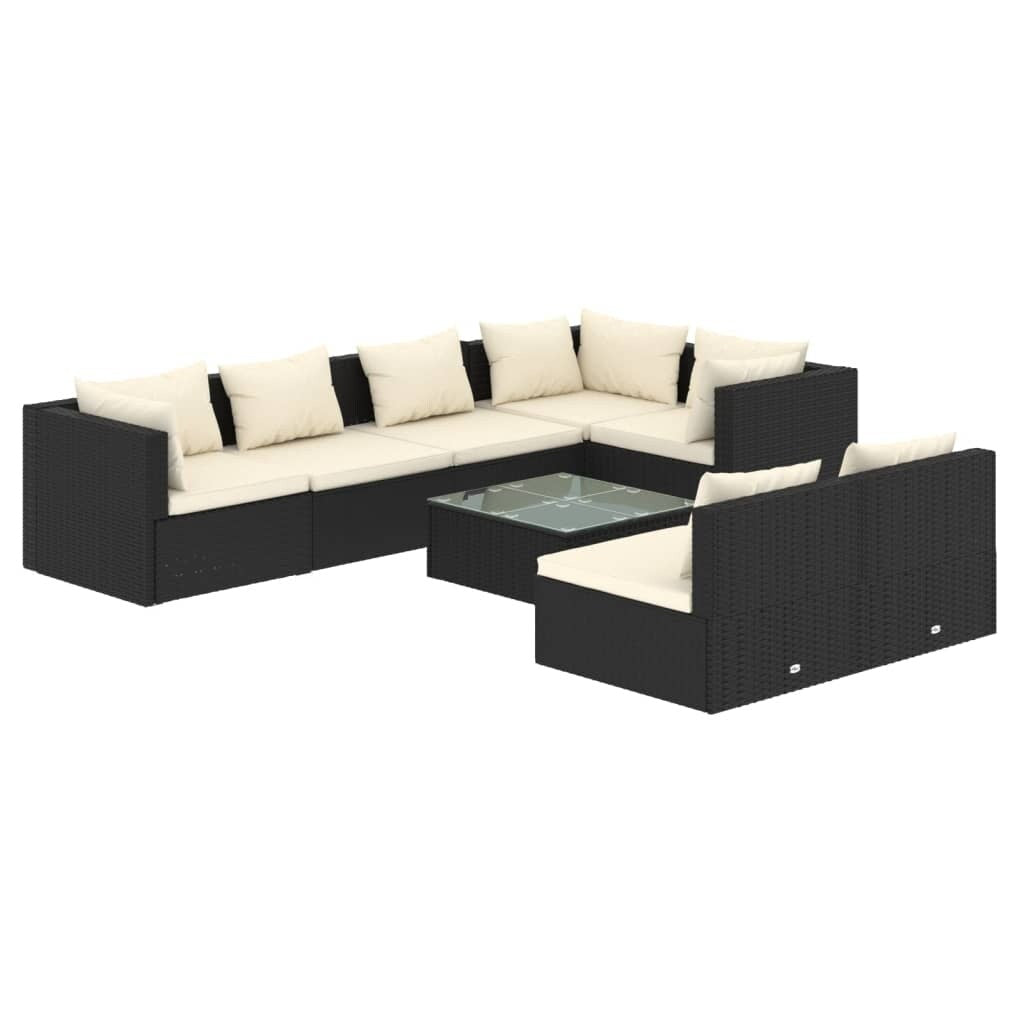 vidaXL Patio Lounge Set Outdoor Sectional Sofa Set Table Garden Poly Rattan