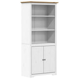 vidaXL Bookshelf Storage File Cabinet Shelf with Doors BODO Solid Wood Pine