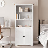 vidaXL Bookshelf Storage File Cabinet Shelf with Doors BODO Solid Wood Pine