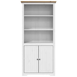 vidaXL Bookshelf Storage File Cabinet Shelf with Doors BODO Solid Wood Pine