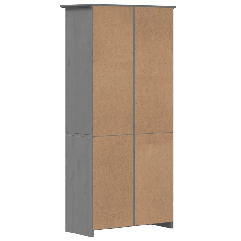 vidaXL Bookshelf Storage File Cabinet Shelf with Doors BODO Solid Wood Pine