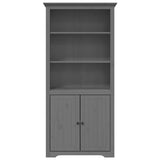 vidaXL Bookshelf Storage File Cabinet Shelf with Doors BODO Solid Wood Pine