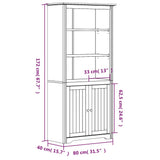 vidaXL Bookshelf Storage File Cabinet Shelf with Doors BODO Solid Wood Pine