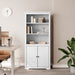 vidaXL Bookshelf Storage File Cabinet Shelf with Doors BODO Solid Wood Pine