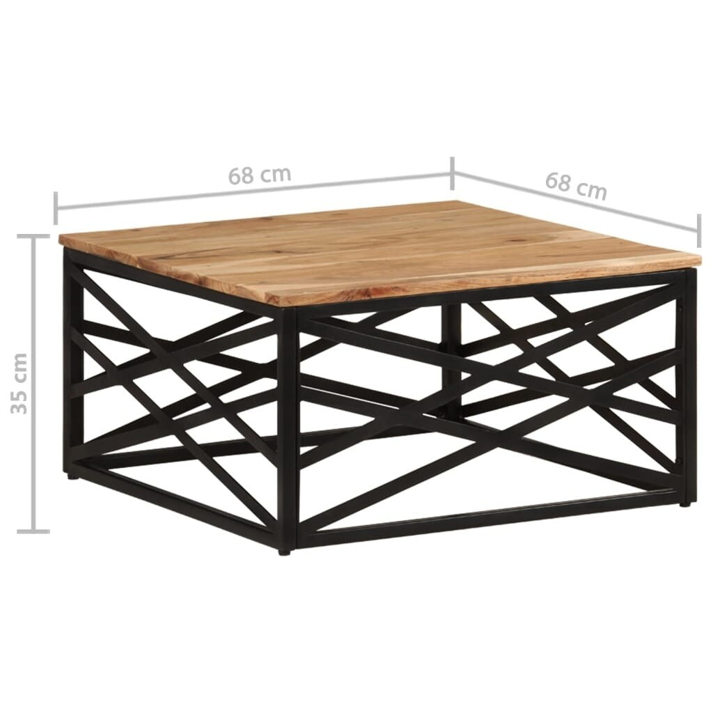 vidaXL Coffee Table End Table Sofa Table Living Room Furniture Solid Wood - 26.8" x 26.8" x 13.8"