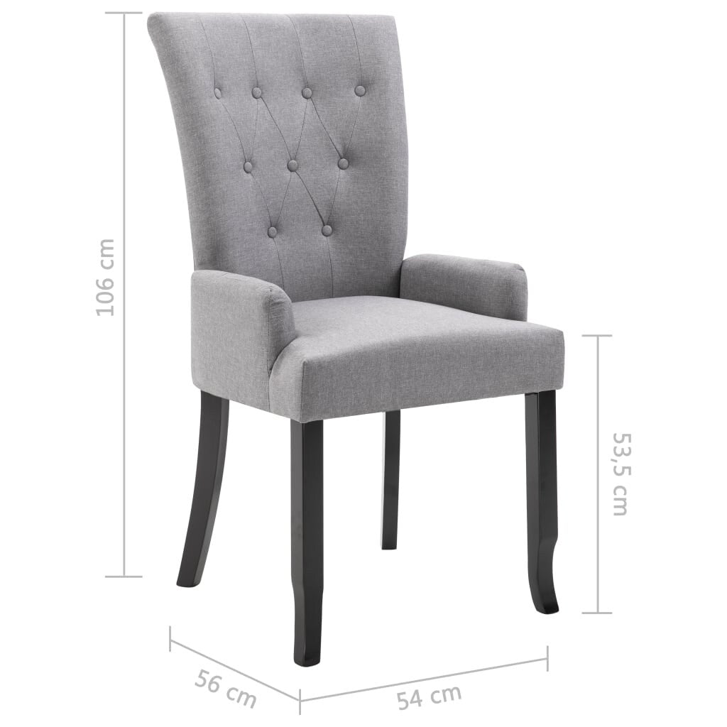 vidaXL Dining Chairs with Armrests 1/2/4/6 pcs Multicolor Fabric - 21.3" x 22" x 41.7"