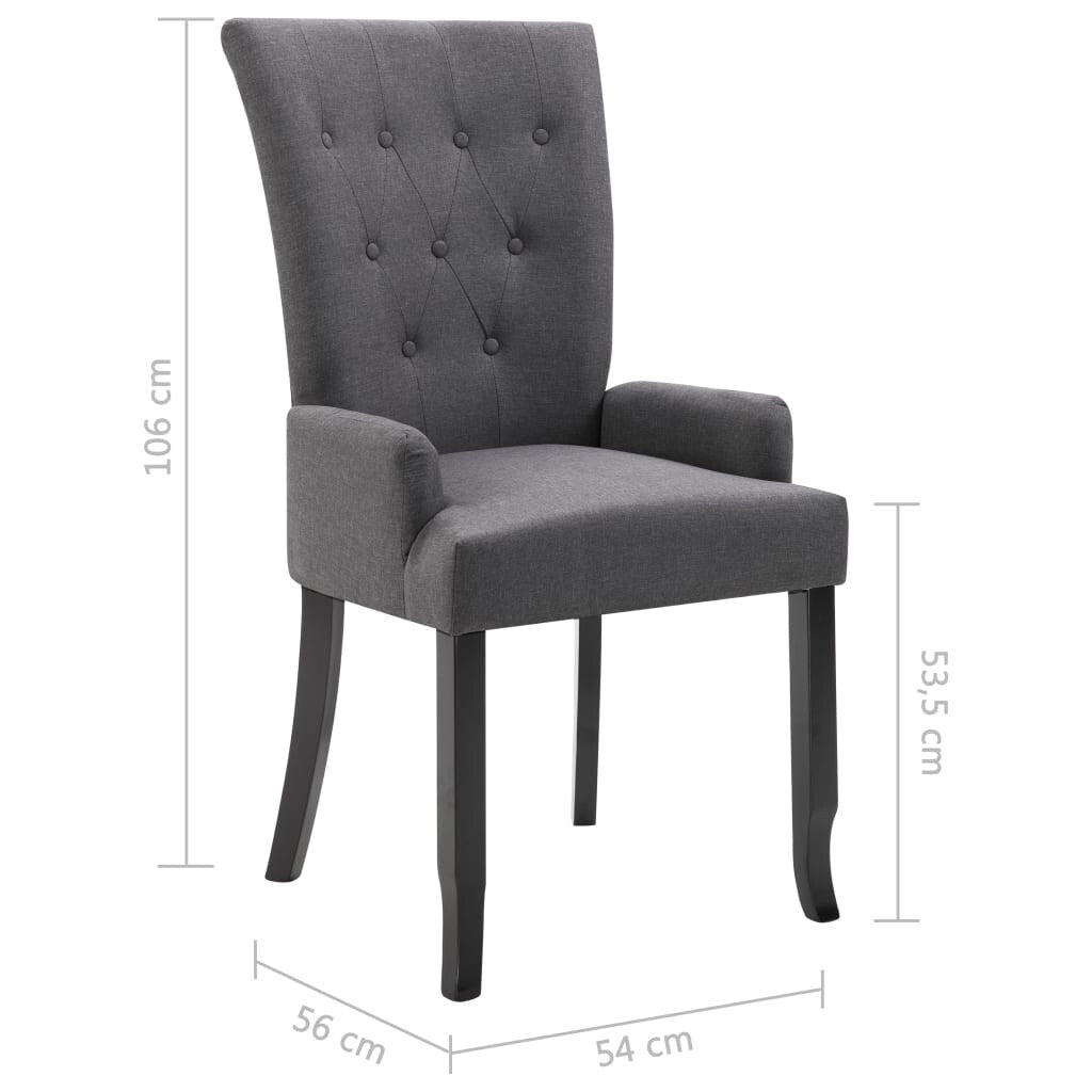 vidaXL Dining Chairs with Armrests 1/2/4/6 pcs Multicolor Fabric - 21.3" x 22" x 41.7"