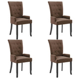 vidaXL Dining Chairs with Armrests 1/2/4/6 pcs Multicolor Fabric - 21.3" x 22" x 41.7"