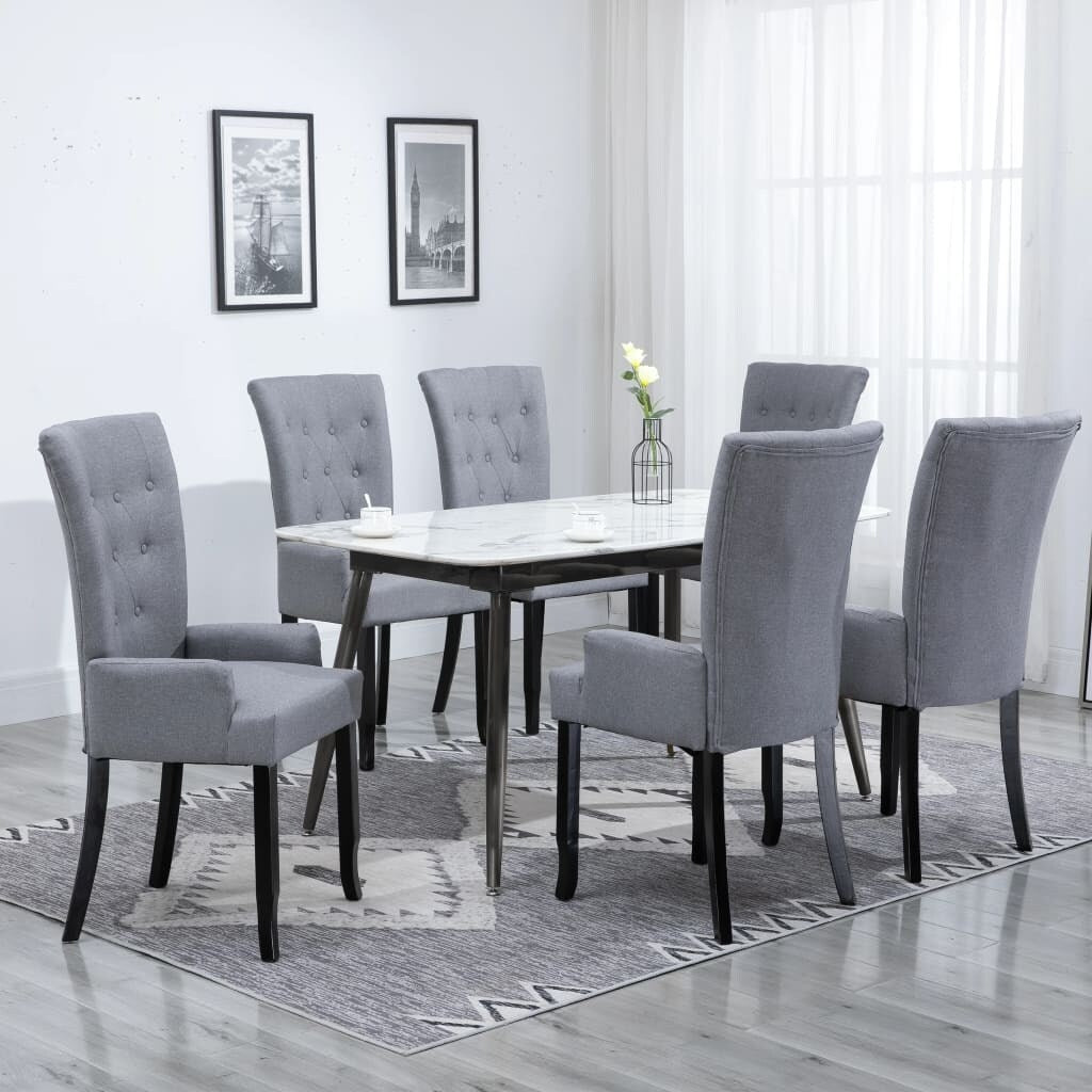 vidaXL Dining Chairs with Armrests 1/2/4/6 pcs Multicolor Fabric - 21.3" x 22" x 41.7"