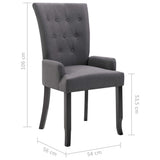 vidaXL Dining Chairs with Armrests 1/2/4/6 pcs Multicolor Fabric - 21.3" x 22" x 41.7"