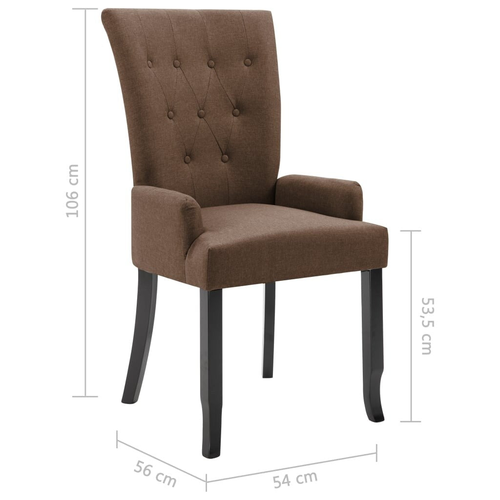 vidaXL Dining Chairs with Armrests 1/2/4/6 pcs Multicolor Fabric - 21.3" x 22" x 41.7"