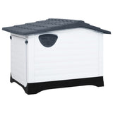 vidaXL Dog House Garden Dog Kennel Small Pet Cage Puppy Shelter Polypropylene - 35.6" x 26.8" x 26"