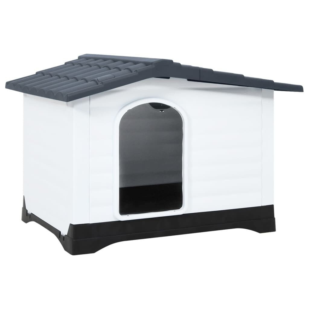 vidaXL Dog House Garden Dog Kennel Small Pet Cage Puppy Shelter Polypropylene - 35.6" x 26.8" x 26"