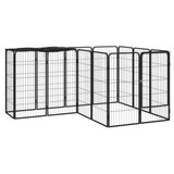 vidaXL Dog Playpen Kennel Dog Cage Puppy Pet Exercise Wire Fence Steel Black