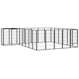 vidaXL Dog Playpen Kennel Dog Cage Puppy Pet Exercise Wire Fence Steel Black