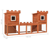 vidaXL Outdoor Large Rabbit Hutch House Pet Cage Double House - 76" x 19.7" x 39.8"