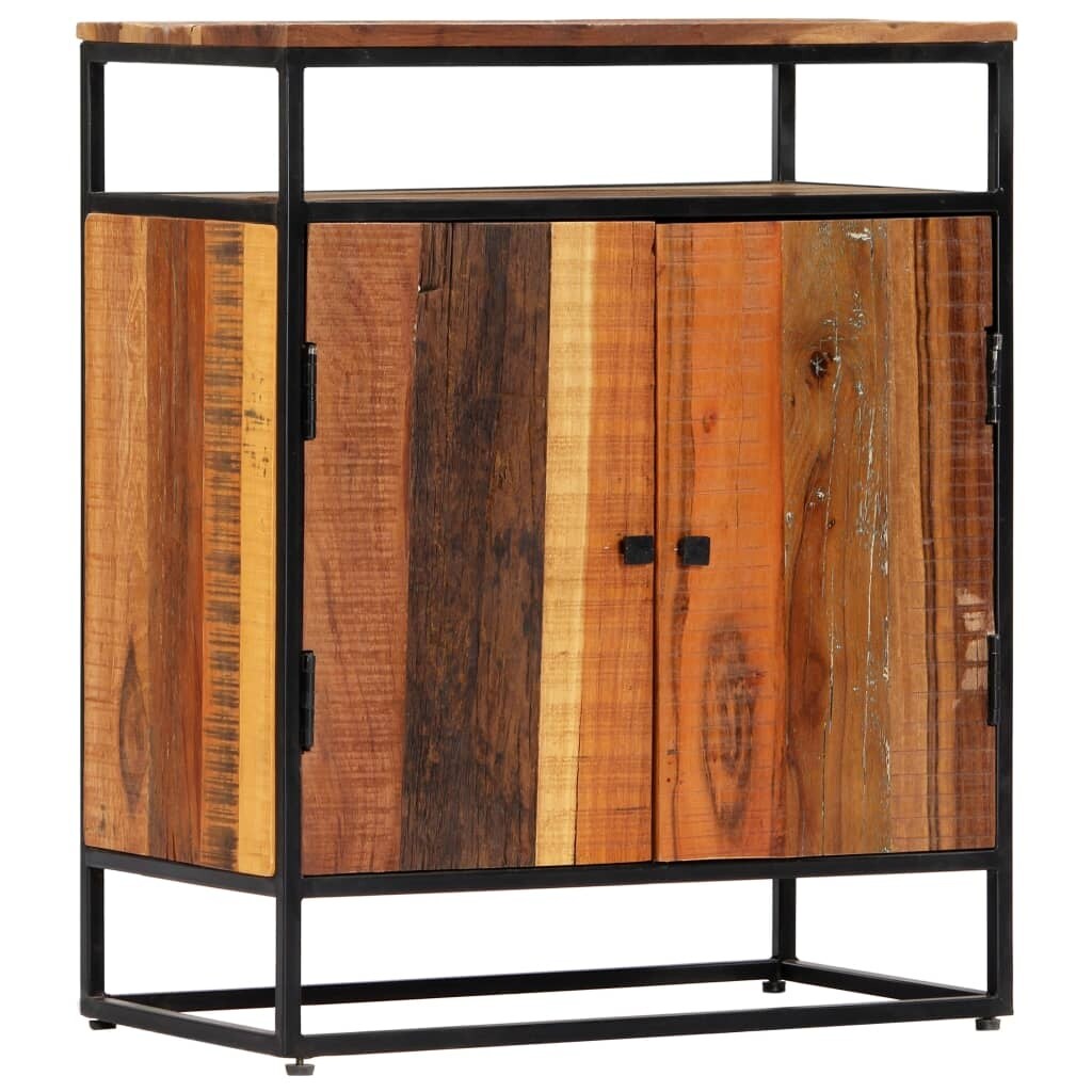 vidaXL Side Cabinet 23.6"x13.8"x29.9" Solid Reclaimed Wood and Steel