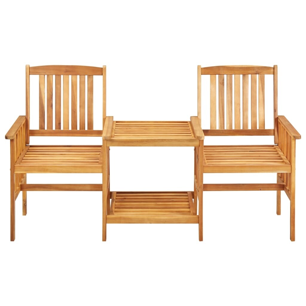 vidaXL Patio Bistro Set Table and Chairs Conversation Set Solid Acacia Wood - 62.6" x 24" x 36.2"