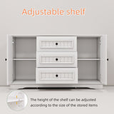 white Side cabinet with Storage, Buffet Cabinet with Storage, Sideboard with Door and drawer