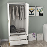 white wardrobe closet with doors and drawers,armoire closet, wardrobe storage closet