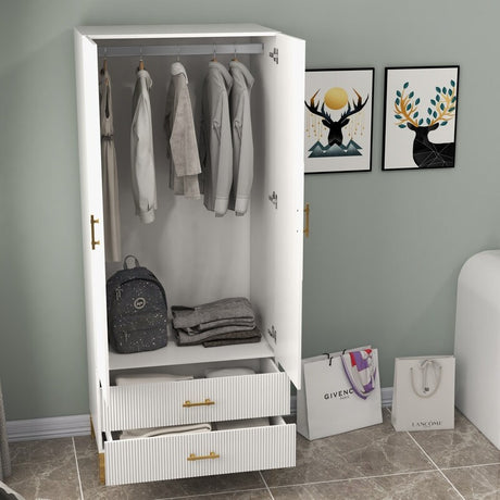 white wardrobe closet with doors and drawers,armoire closet, wardrobe storage closet