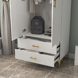 white wardrobe closet with doors and drawers,armoire closet, wardrobe storage closet